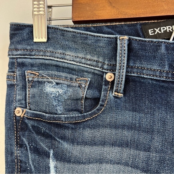 express CROPPED SKINNY DISTRESSED WOMEN'S JEANS - Picture 6 of 12